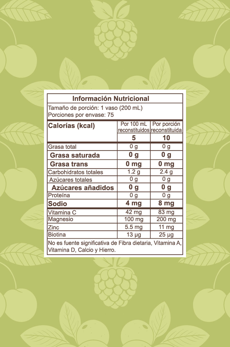 TABLA NUTRICIONAL PROCOLÁGENO
